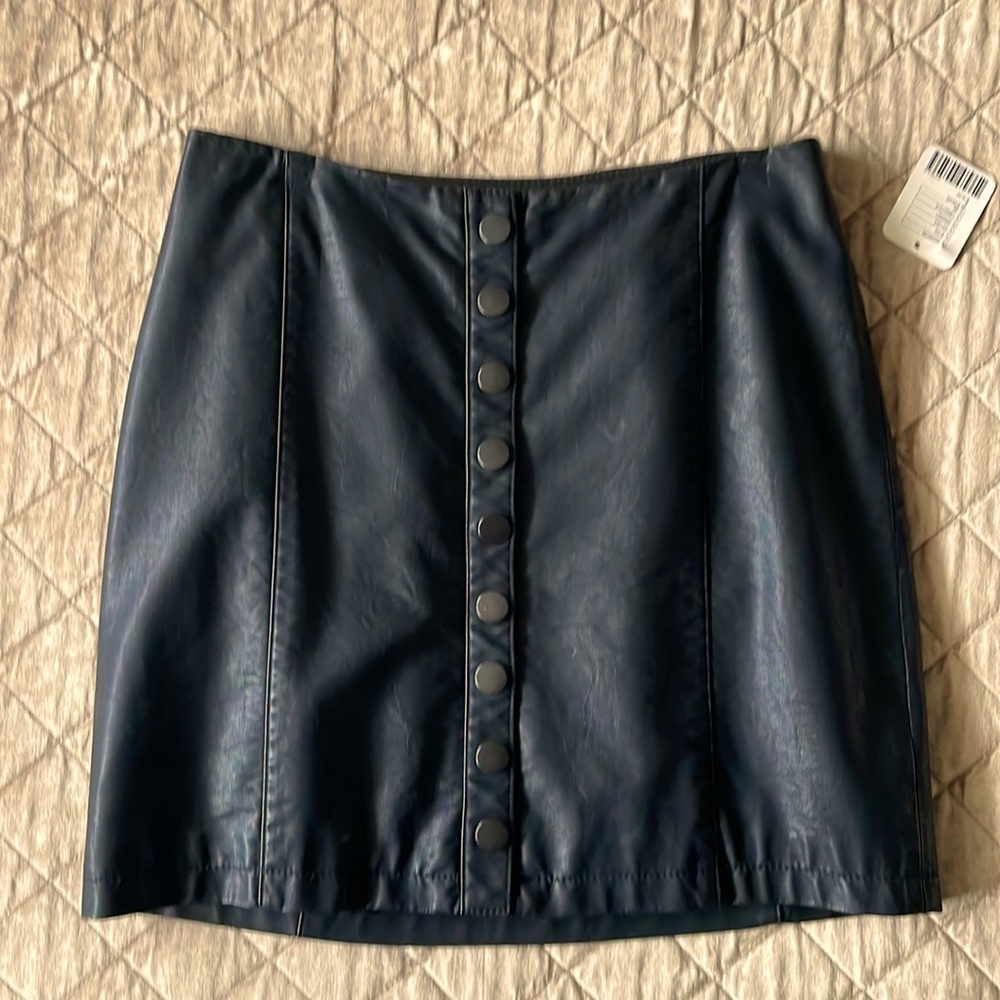Free people black leather skirt brand new with tags NWT